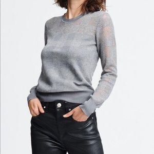 Rag and bone gray with lurex detailing sweater